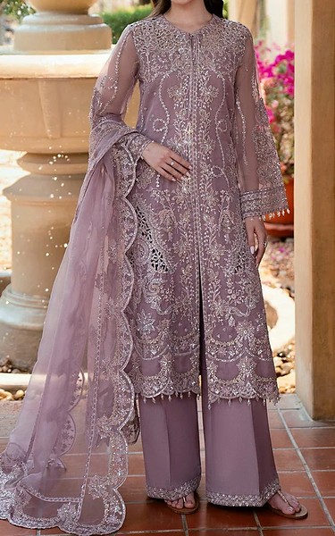 Motifz Mauve Organza Suit | Pakistani Embroidered Chiffon Dresses USA- Image 1