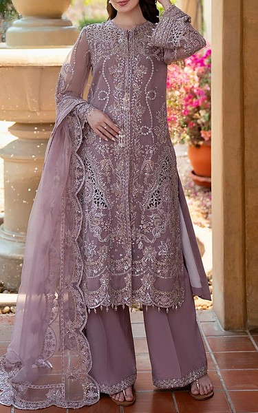Motifz Mauve Organza Suit | Pakistani Embroidered Chiffon Dresses USA- Image 2