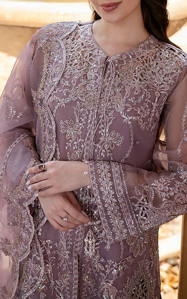 Motifz Mauve Organza Suit | Pakistani Embroidered Chiffon Dresses USA- Image 3