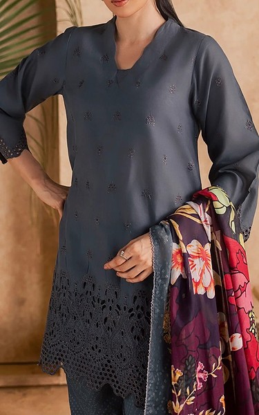 Motifz Charcoal Lawn Suit | Pakistani Lawn Dress in USA- Image 2