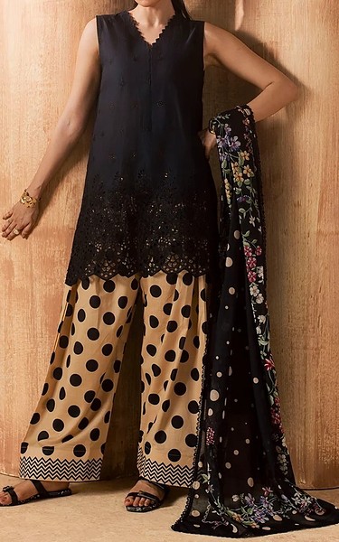 Motifz Black Lawn Suit | Pakistani Lawn Dress in USA- Image 1