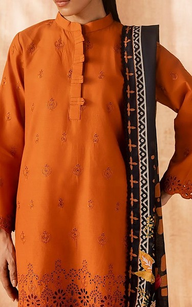Motifz Bright Orange Lawn Suit | Pakistani Lawn Dress in USA- Image 2
