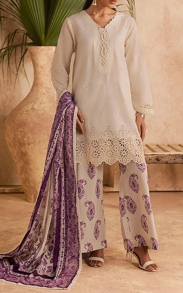 Motifz Off White Lawn Suit | Pakistani Lawn Dress in USA- Image 2