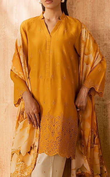 Motifz Orange Lawn Suit | Pakistani Lawn Dress in USA- Image 2