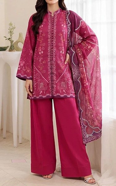 Motifz Solid Pink Lawn Suit | Pakistani Lawn Dress in USA- Image 1