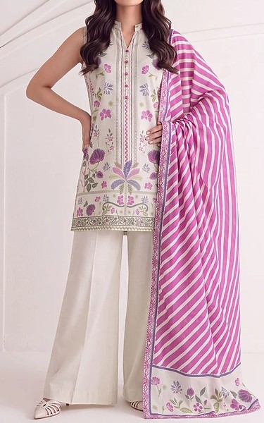 Motifz Off-white/Pink Lawn Suit | Pakistani Lawn Dress in USA- Image 1