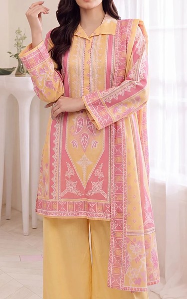 Motifz Yellow Lawn Suit | Pakistani Lawn Dress in USA- Image 1