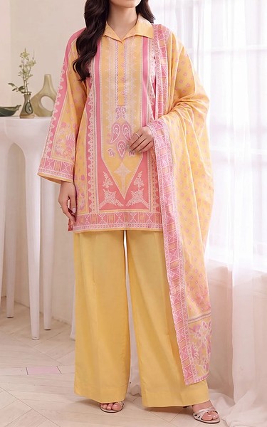Motifz Yellow Lawn Suit | Pakistani Lawn Dress in USA- Image 2