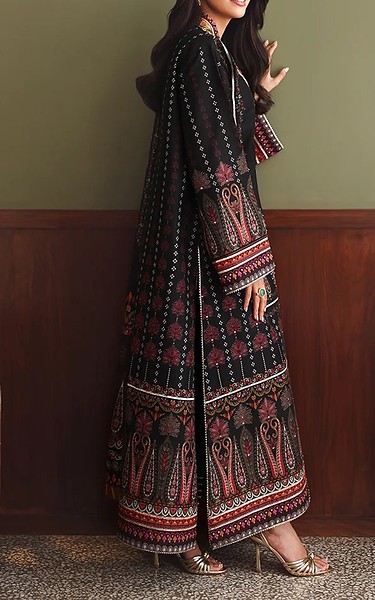 Mushq Black Raw Silk Suit | Pakistani Embroidered Chiffon Dresses USA- Image 2