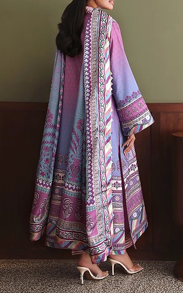 Mushq Purple Raw Silk Suit | Pakistani Embroidered Chiffon Dresses USA- Image 2
