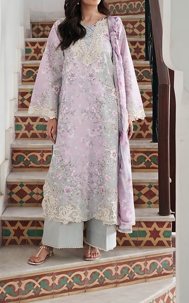 Neeshay Grey/Pink Flare Lawn Suit | Pakistani Lawn Dress in USA- Image 1