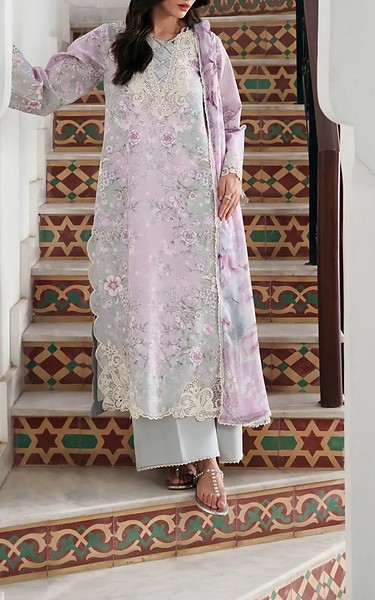 Neeshay Grey/Pink Flare Lawn Suit | Pakistani Lawn Dress in USA- Image 2