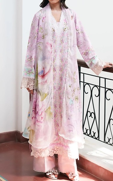 Neeshay Pink Flare Lawn Suit | Pakistani Lawn Dress in USA- Image 1
