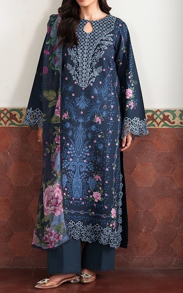 Neeshay Navy Blue Lawn Suit | Pakistani Lawn Dress in USA- Image 1