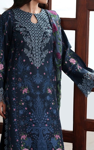Neeshay Navy Blue Lawn Suit | Pakistani Lawn Dress in USA- Image 2