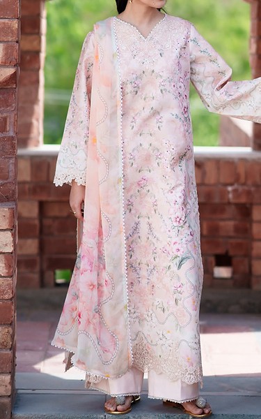 Neeshay Pale Pink Lawn Suit | Pakistani Lawn Dress in USA- Image 1