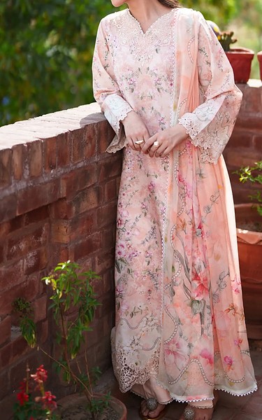 Neeshay Pale Pink Lawn Suit | Pakistani Lawn Dress in USA- Image 2