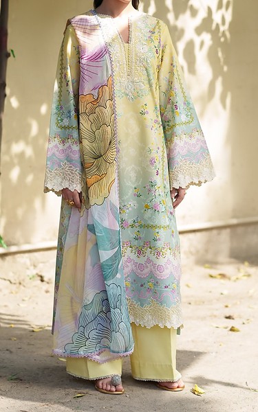 Neeshay Light Yellow/Summer Green Lawn Suit | Pakistani Lawn Dress in USA- Image 1