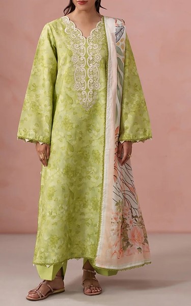 Neeshay Olive Lawn Suit | Pakistani Lawn Dress in USA- Image 1