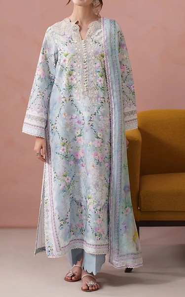Neeshay Light Blue Lawn Suit | Pakistani Lawn Dress in USA- Image 1