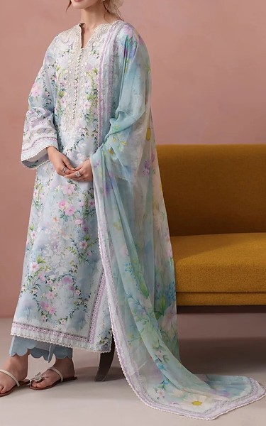 Neeshay Light Blue Lawn Suit | Pakistani Lawn Dress in USA- Image 2