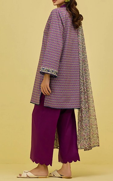 Orient Plum Lawn Suit | Pakistani Lawn Dress in USA- Image 2