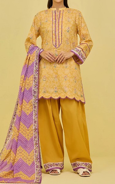 Orient Mustard Lawn Suit | Pakistani Lawn Dress in USA- Image 1