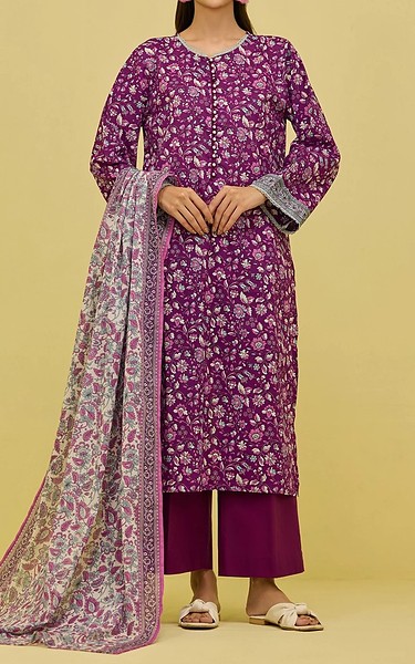 Orient Dark Raspberry Lawn Suit | Pakistani Lawn Dress in USA- Image 1