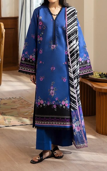 Rajbari Navy Blue Lawn Suit | Pakistani Lawn Dress in USA- Image 1