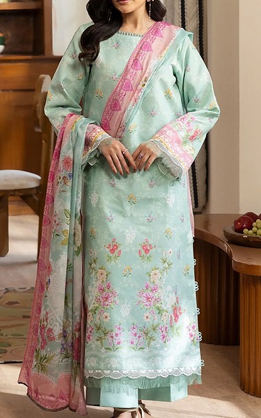 Rajbari Light Green Lawn Suit | Pakistani Lawn Dress in USA- Image 1