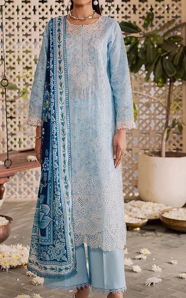 RajBari Baby Blue Lawn Suit | Pakistani Lawn Dress in USA- Image 1