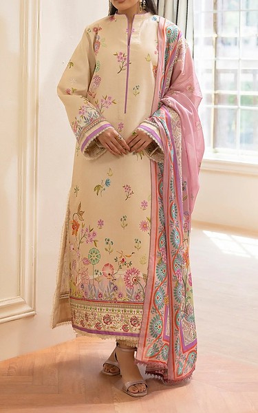 Rajbari Ivory Lawn Suit | Pakistani Lawn Dress in USA- Image 1
