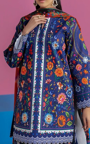 RajBari Navy Blue Lawn Suit | Pakistani Lawn Dress in USA- Image 2