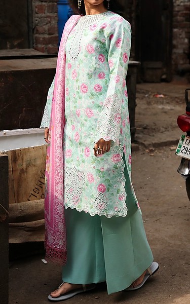 Rajbari Aqua Lawn Suit | Pakistani Lawn Dress in USA- Image 2