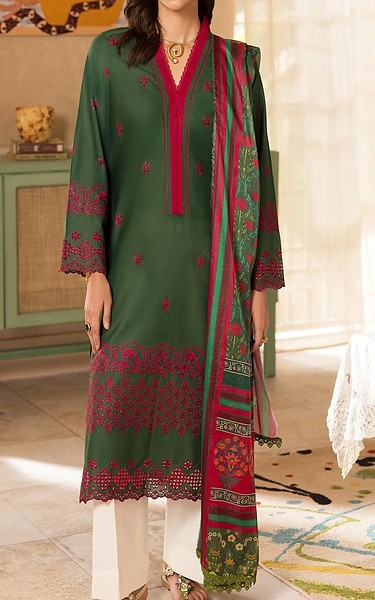 RajBari Dark Green Lawn Suit | Pakistani Lawn Dress in USA- Image 1