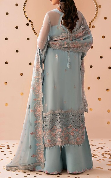 Ramsha Skin Chiffon Suit | Pakistani Embroidered Chiffon Dresses USA- Image 2