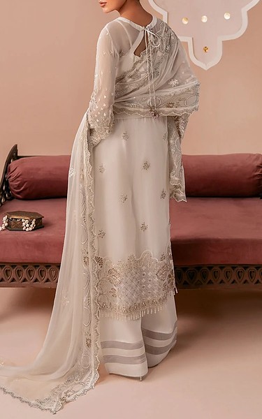 Ramsha Off-white Chiffon Suit | Pakistani Embroidered Chiffon Dresses USA- Image 2