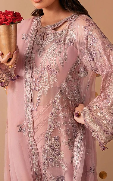 Ramsha Rose Pink Chiffon Suit | Pakistani Embroidered Chiffon Dresses USA- Image 3