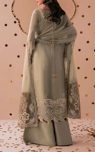 Ramsha Grey Chiffon Suit | Pakistani Embroidered Chiffon Dresses USA- Image 2