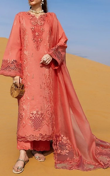 Rang Rasiya Light Carmine Pink Lawn Suit | Pakistani Lawn Dress in USA- Image 1