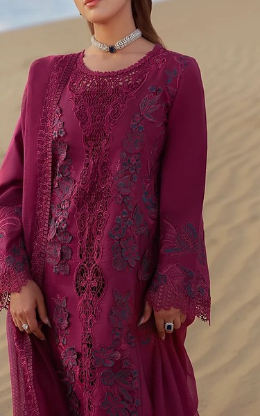 Rang Rasiya Dark Raspberry Lawn Suit | Pakistani Lawn Dress in USA- Image 2