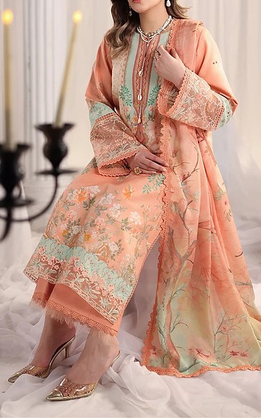 Rang Rasiya Light Salmon Lawn Suit | Pakistani Lawn Dress in USA- Image 2