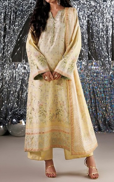 Rang Rasiya Cream Raw Silk Suit | Pakistani Embroidered Chiffon Dresses USA- Image 1