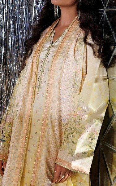 Rang Rasiya Cream Raw Silk Suit | Pakistani Embroidered Chiffon Dresses USA- Image 2