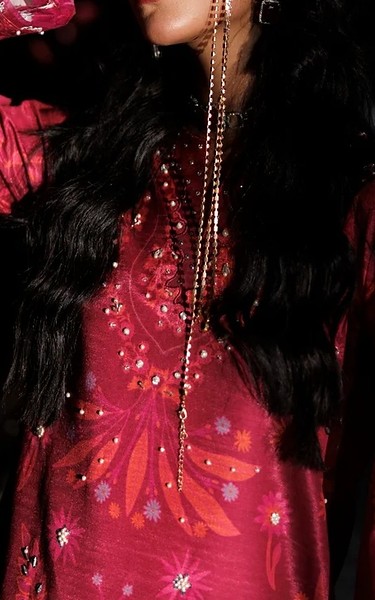 Rang Rasiya Cardinal Raw Silk Suit | Pakistani Embroidered Chiffon Dresses USA- Image 2