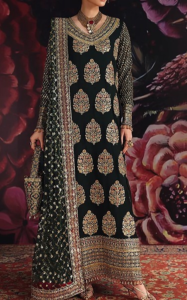 Roheenaz Black Chiffon Suit | Pakistani Embroidered Chiffon Dresses USA- Image 1