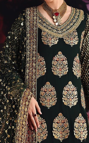 Roheenaz Black Chiffon Suit | Pakistani Embroidered Chiffon Dresses USA- Image 2