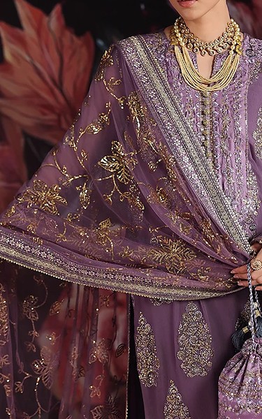 Roheenaz Lilac Chiffon Suit | Pakistani Embroidered Chiffon Dresses USA- Image 3