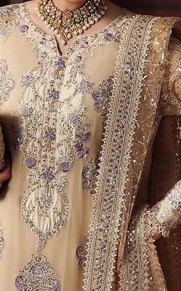 Roheenaz Ivory Chiffon Suit | Pakistani Embroidered Chiffon Dresses USA- Image 2