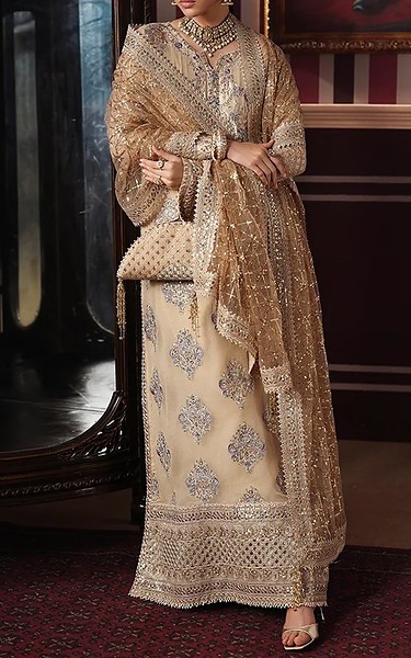 Roheenaz Ivory Chiffon Suit | Pakistani Embroidered Chiffon Dresses USA- Image 3